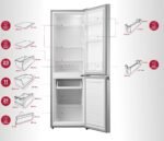 Inventum KV1500S Low Frost energiezuinige koel-vriescombinatie - 150 cm hoog - 174 liter - Energielabel D - Vrijstaand - Zilver - Afbeelding 9