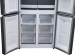 Luxe Fitelli KV475GLZW01, 4 deurs, Amerikaanse koelkast, zwart, Glazen voorkant, 83cm breed, No-Frost - Afbeelding 8