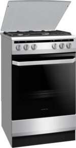 Inventum VFG5020GRVS - Vrijstaand gasfornuis - Elektrische oven - 4 kookzones - 50 cm - 62 liter - Zilver/Zwart - Afbeelding 2
