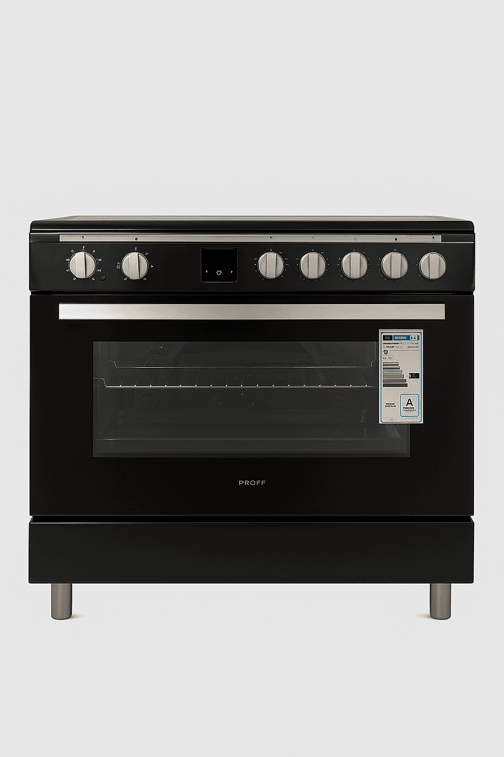20250621_1128_Professionele-Keukenoven-Foto_remix_01jy8x0ga1fnv9myzerjhqbx7w.png PROFF FSIEC-9059B Luxe Inductie Fornuis – 90 cm Zwart - Afbeelding 1