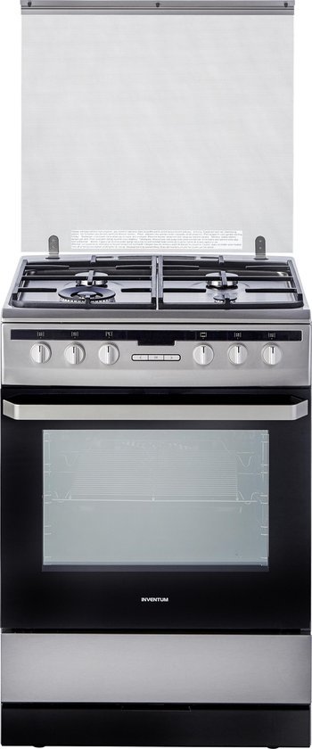350x840.jpg Inventum VFG6034WGRVS- Vrijstaand gasfornuis - Elektrische oven - 4 kookzones - 60 cm - RVS - Afbeelding 1