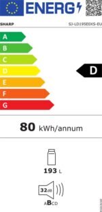 Sharp SJLD195E0XSEU Inbouw Koelkast - Afbeelding 8