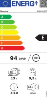 Siemens SX61IX13TE - Inbouwvaatwasser - 60cm breed - XXL (extra hoog) - Afbeelding 10