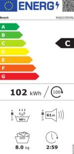 BOSCH WQG235DINL - Warmtepompdroger - 8 kg - 61 dB - Energielabel C - Afbeelding 9