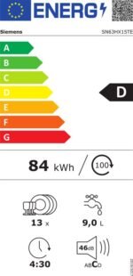 Siemens SN63HX15TE - Inbouwvaatwasser - 60cm - Afbeelding 9