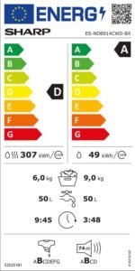 Sharp ESNDB914CWDBX Wasdroogcombinatie 9kg Wassen & 6kg drogen - Afbeelding 10