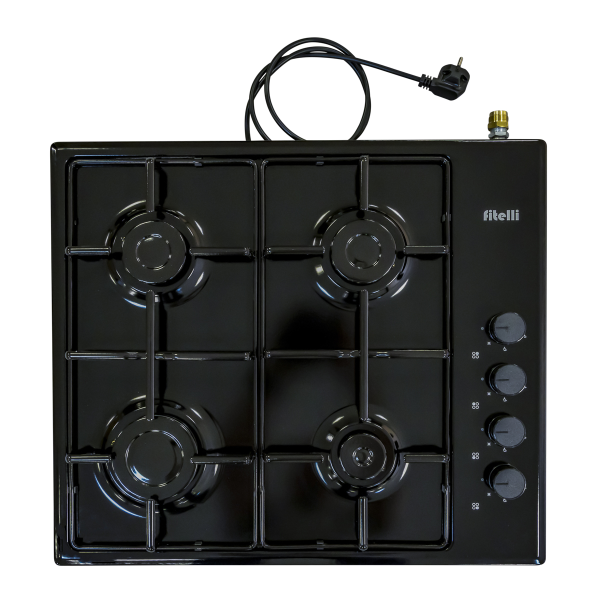 4N5A3575-Edit-Edit.jpg Fitelli Vrijstaand gaskookplaat 60 cm – 4 Gasbranders – Zwart – Elektrische Ontsteking – Stijlvol Design - Afbeelding 1