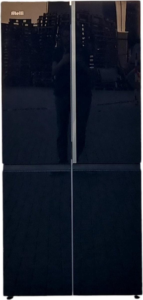 573x1200.jpg Luxe Fitelli KV475GLZW01, 4 deurs, Amerikaanse koelkast, zwart, Glazen voorkant, 83cm breed, No-Frost - Afbeelding 1