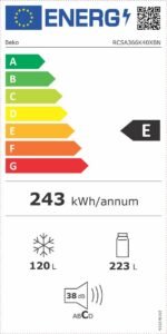 Beko RCSA366K40XBN - Koel-vriescombinatie - 343L - Grijs 185cm - Afbeelding 5