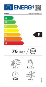 Sharp QWNS14I49EXEU Volledig Integreerbare Vaatwasser 45cm Breed - Afbeelding 6