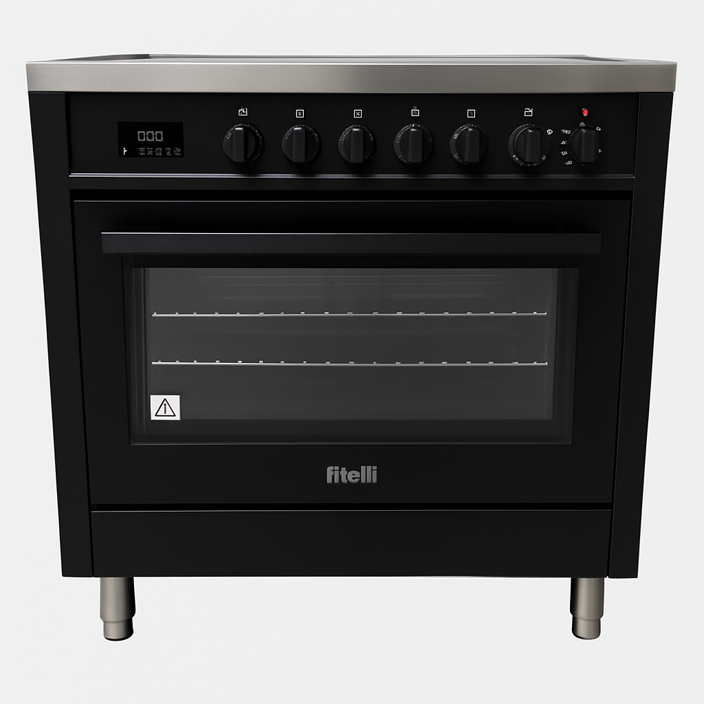676be81a-f394-4a1b-95de-a0269080f678.png Luxe Fitelli FI9002ZW Inductie Fornuis 90CM - Afbeelding 1