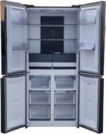 Luxe Fitelli KV475GLZW01, 4 deurs, Amerikaanse koelkast, zwart, Glazen voorkant, 83cm breed, No-Frost - Afbeelding 6