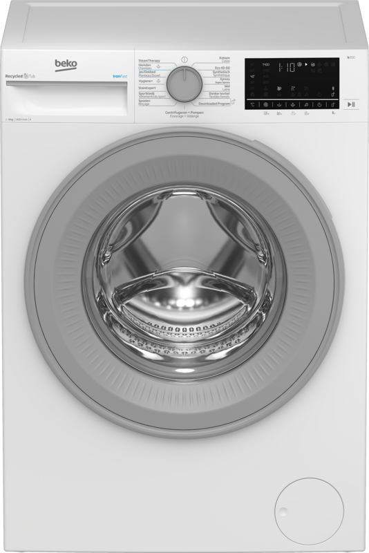 Beko-B3WT5941WS-IronFast-wasmachine.png Beko Wasmachine 8kg 1400toeren Homewizz - Afbeelding 1