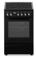 B-keus!! Fitelli FK5001ZW keramisch Vrijstaand fornuis Zwart 50CM BREED met heteluchtoven