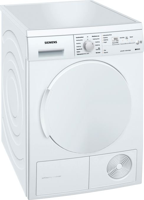 WT44W371NL Siemens WT44W371NL wasdroger Vrijstaand Voorbelading Wit 7 kg A+ - Afbeelding 1