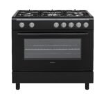 Showmodel!! Proff FSGE-9060-BL Zwart gasfornuis 90cm Met Hetelucht oven
