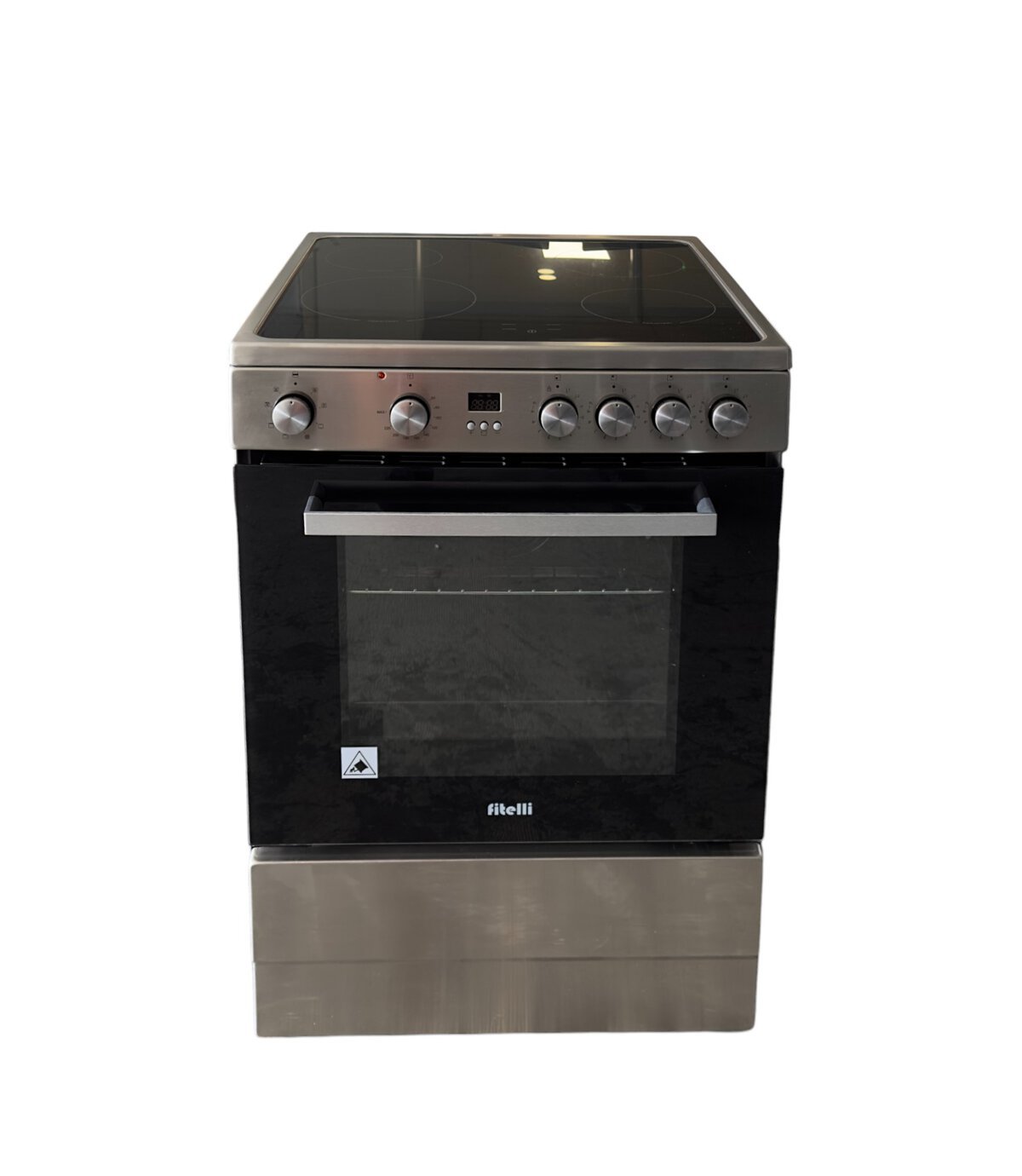 front-Photoroom.jpg Showmodel!!Fitelli FI6001RVS Inductie Fornuis Vrijstaand 60 cm – Boosterfunctie – met Heteluchtoven – Digitale Timer – RVS - Afbeelding 1