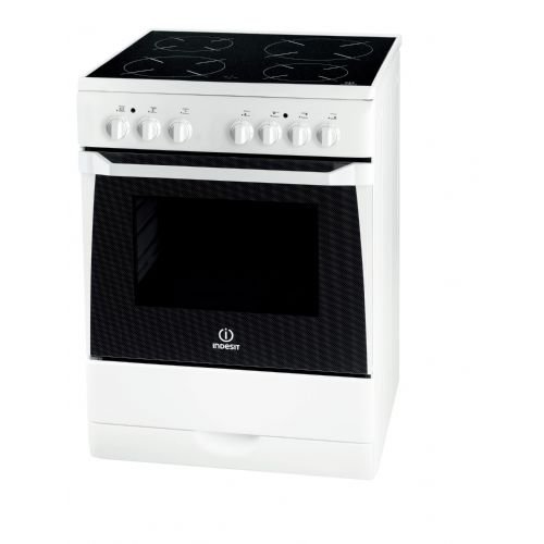 indesit_steklokermicni_stedilnik_kn6c61a_w__nl_EN73813.jpg Indesit fornuis Vrijstaand fornuis Keramisch A 60cm breed - Afbeelding 1