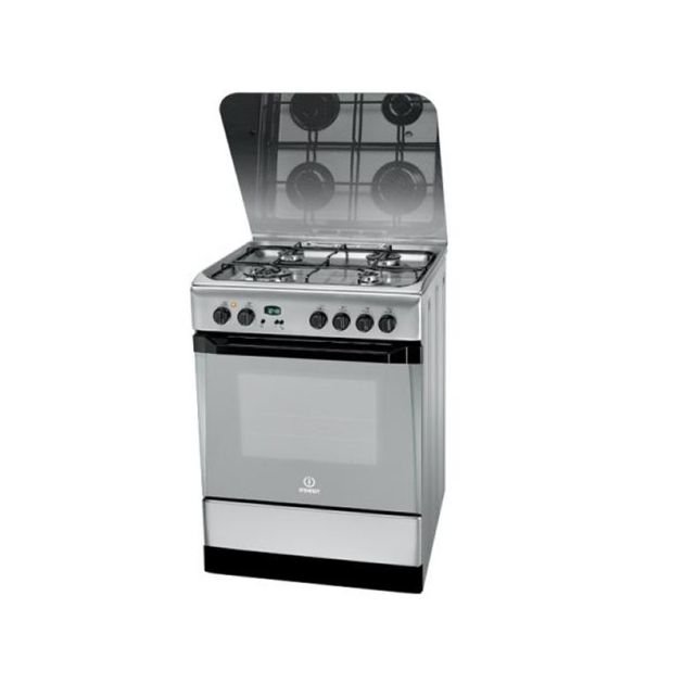 kn6t75sa_x_nl.jpg Indesit KN6T75SA(X)/NL Gasfornuis RVS 60cm 4 Pit - Afbeelding 1
