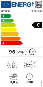 Inventum VDW8030B warmtepomp droger zwart met 8 kg. vulgewicht - Afbeelding 10