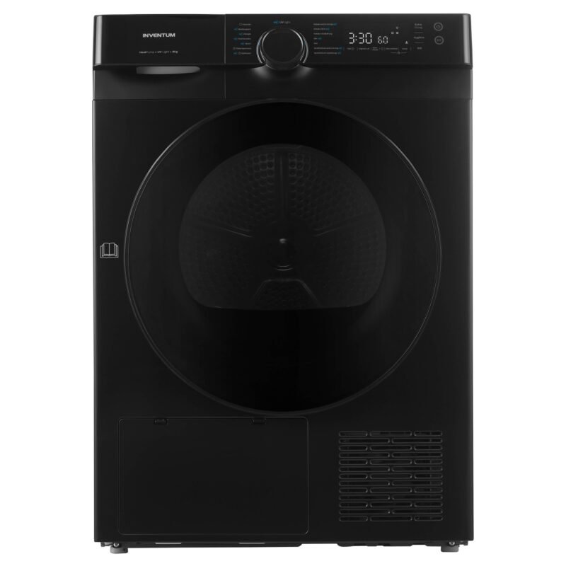 vdw8030bjpg.jpg Inventum VDW8030B warmtepomp droger zwart met 8 kg. vulgewicht - Afbeelding 1