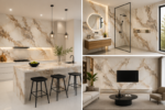 PVC Wandpaneel KL8266 Zandgoud Marmer Hoogglans 260x120x0,3cm - Afbeelding 2