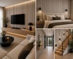 Akoestisch Wandpaneel Walnut  – 2600 x 600 x 16 mm – Houtlook Lattenwand met Zwart Vilt - Afbeelding 3