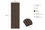 Akoestisch Wandpaneel Walnut JK – 2600 x 600 x 16 mm – Houtlook Lattenwand met Zwart Vilt - Afbeelding 2
