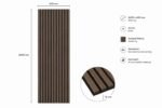 Akoestisch Wandpaneel Smoked Walnut – 2600 x 600 x 16 mm – Houtlook Lattenwand met Zwart Vilt - Afbeelding 3