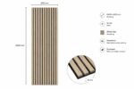 Akoestisch Wandpaneel White Oak – 2600 x 600 x 16 mm – Houtlook Lattenwand met Zwart Vilt - Afbeelding 3
