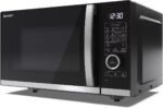 Sharp YCQC254AEB Flatbed Combi-Magnetron – 25L – 900W – Grill & Hetelucht – Zwart - Afbeelding 2