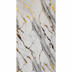 PVC Wandpaneel LJ8001T Wit met Grijs Marmer Goud Hoogglans 260x120x0,3 cm