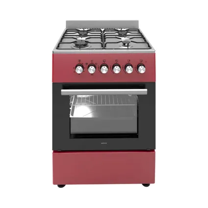 wiggo Wiggo WO-E603R(RX) Serie 3 - Gasfornuis - Rood - Afbeelding 1