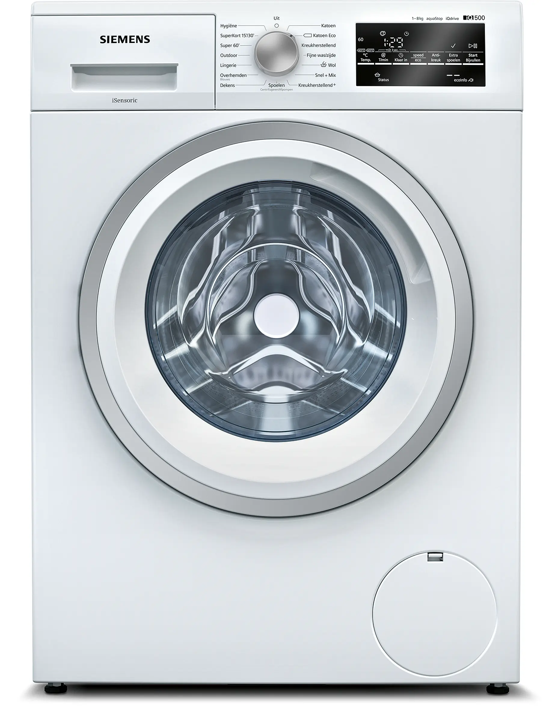 MCSA03051187_J3016_WM14T463NL_Front_def Siemens WM14T463NL Wasmachine iQ500 8kg 1400tpm - Afbeelding 1