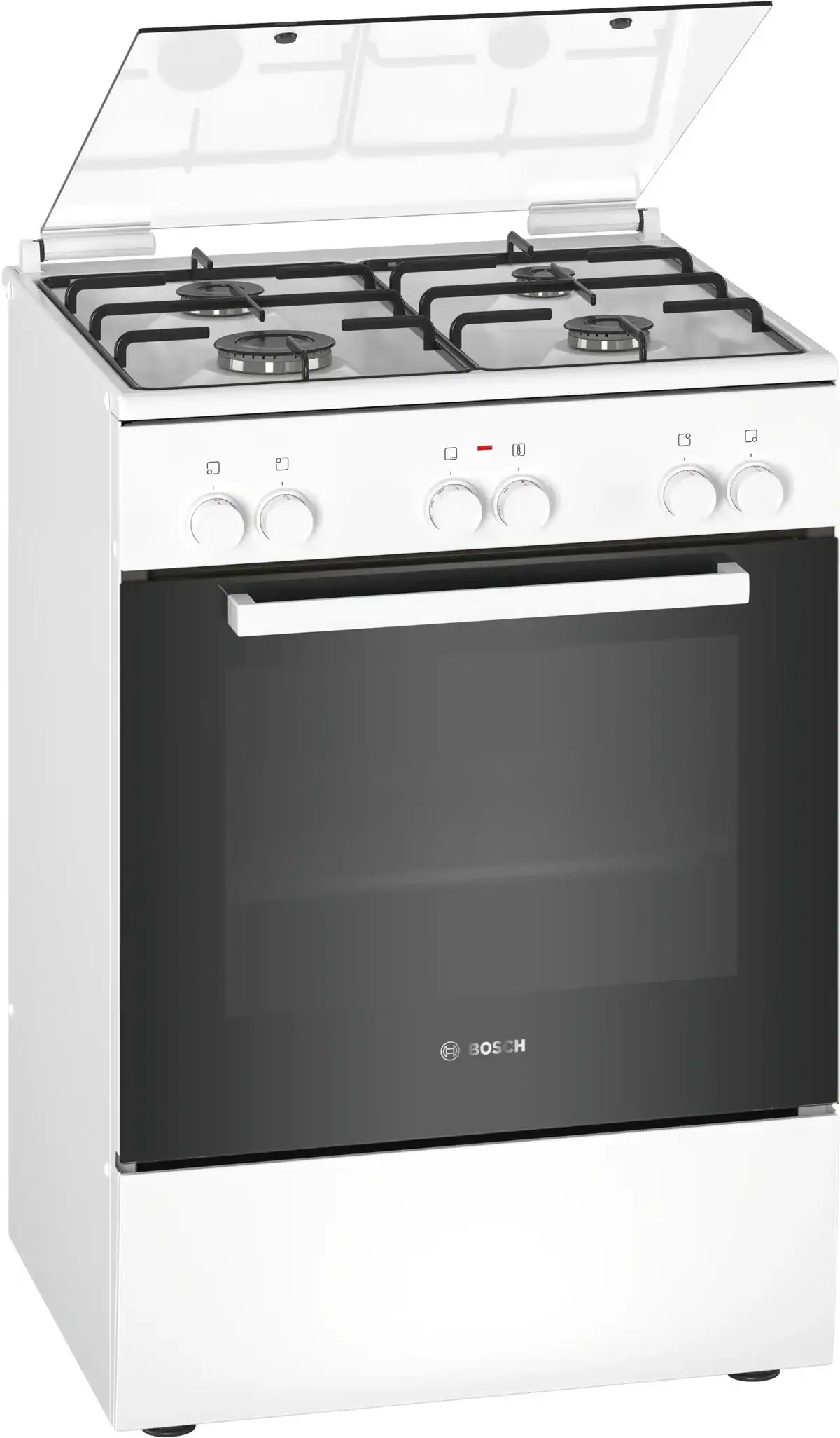 MCSA02446906_131_FS_HXA090D20N_Bosch_B591_White_def Bosch HXA090D20N Gasfornuis met Elektrische Oven 60cm - Afbeelding 1