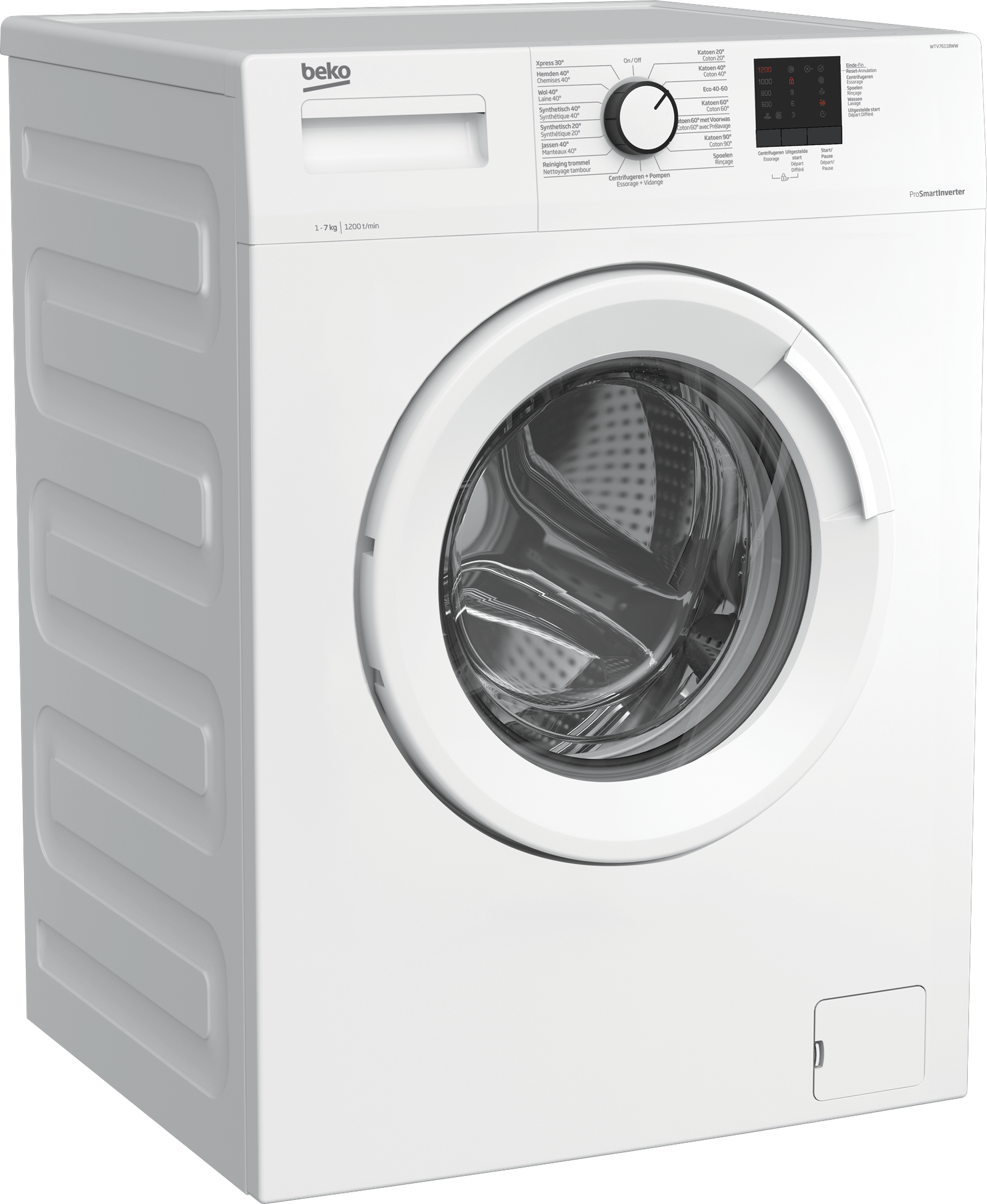 fff Beko WTV7611BWW Wasmachine – 7 kg – 1200 tpm – Voorlader – Wit - Afbeelding 1